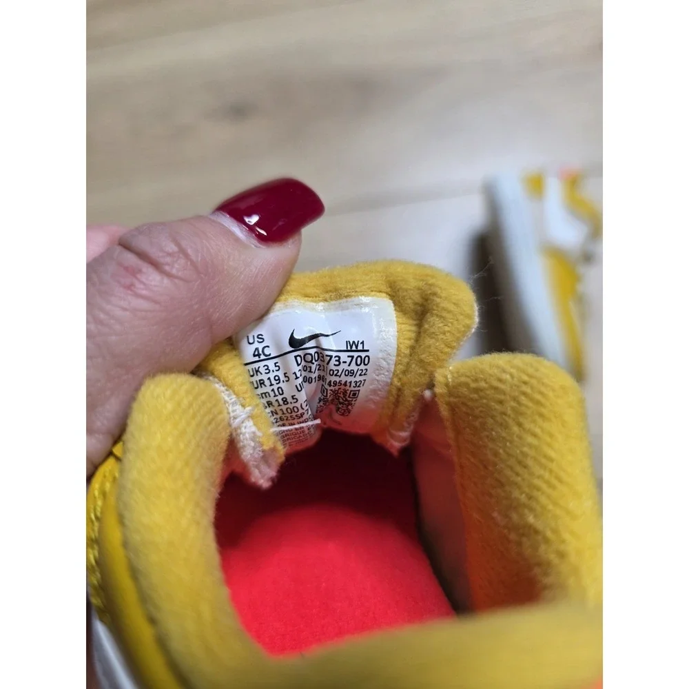Nike Air Force 1 Crib Baby Shoes Sneakers Size 4C Yellow Ochre Mushroom